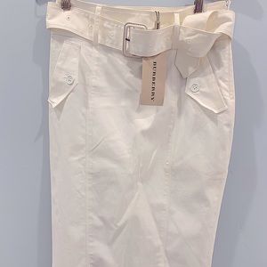 Burberry White Pencil Skirt - US 4